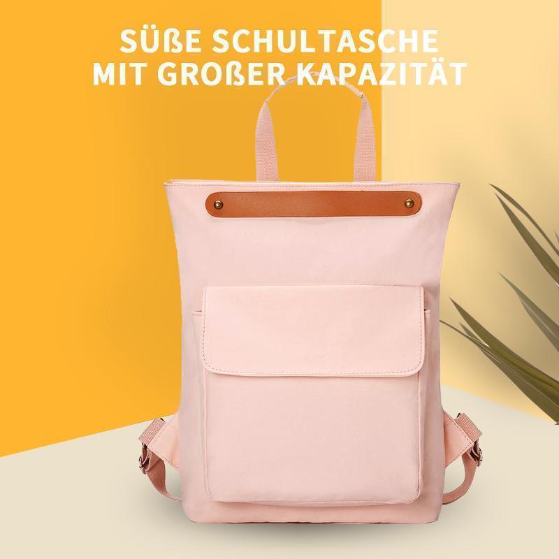 Süße einfarbige Schultasche mit großer Kapazität