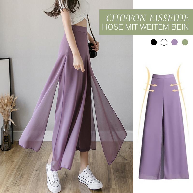 Chiffon Eisseide Hose mit weitem Bein